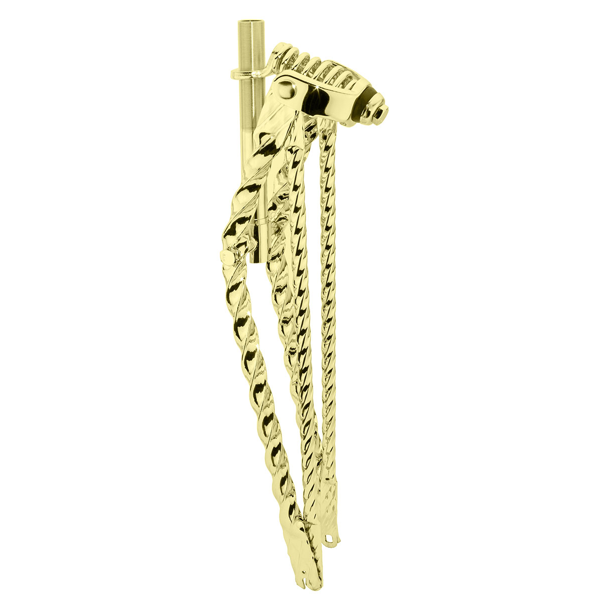 26 Lowrider Classic Square Twisted Spring Fork 1 Inch Gold.